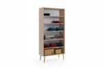 Szafa BOHO uchylna, drewniane nogi MACCHIATO pięć półek