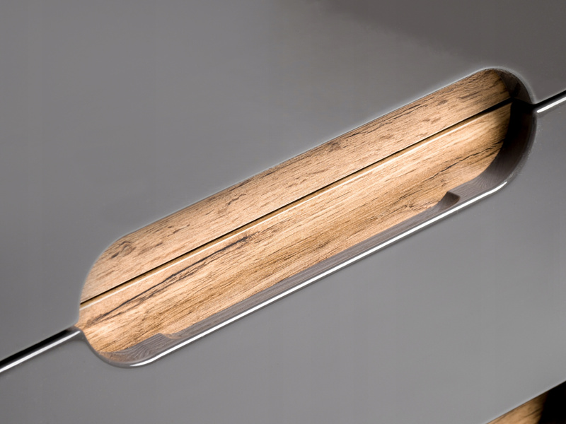 Szafka pod umywalkę 820 60cm, Meble łazienkowe BALI Dąb Craft/Szary Połysk
