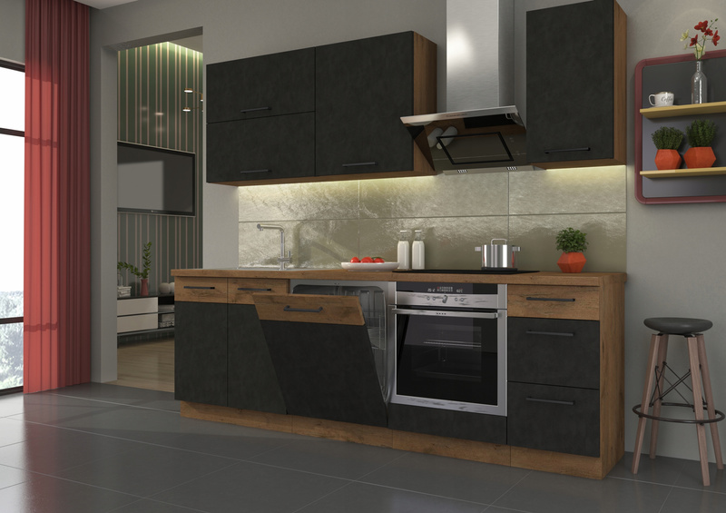 Szafka kuchenna górna VIGO 80 NAGU-36 1F DARK WOOD / DĄB LANCELOT