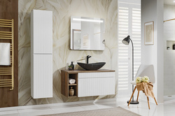 Meble łazienkowe ICONIC WHITE 100, Umywalka nablatowa, Lustro LED, 3 KOLORY