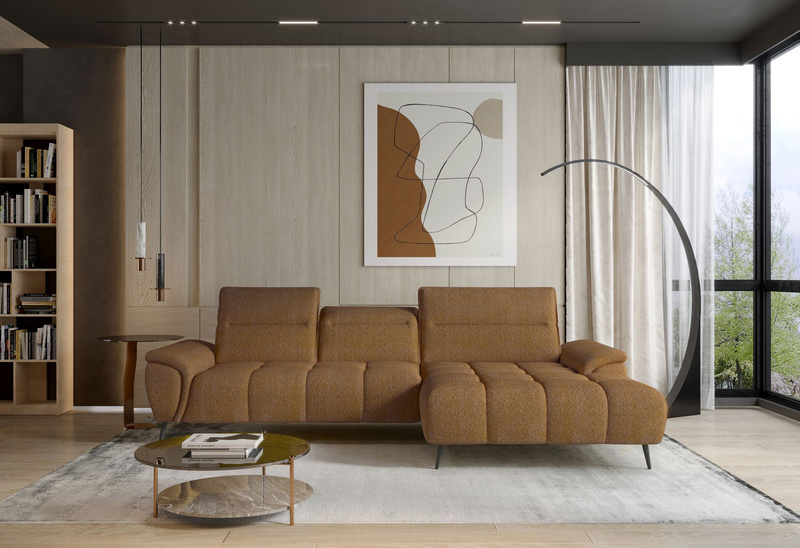 Narożnik MONTANA S 276 cm, Elektryczny wysuw siedziska, Zagłówki