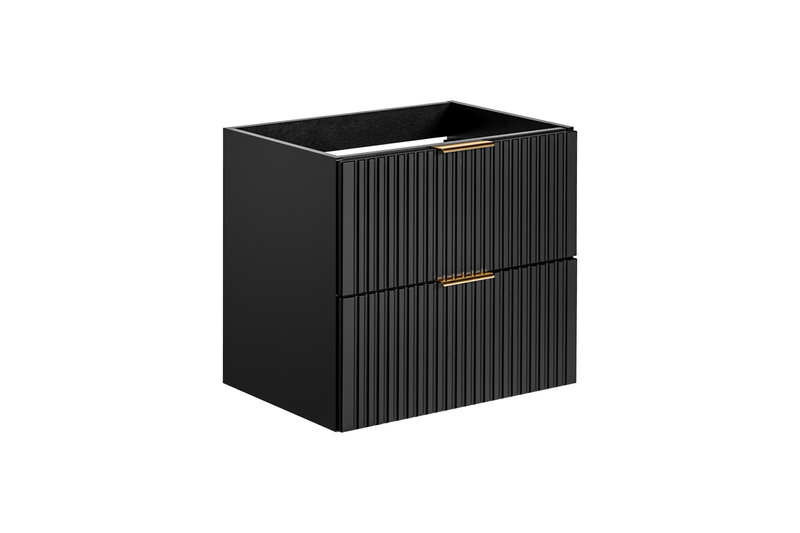 Meble łazienkowe ADEL BLACK 120, Umywalka dwukomorowa, Syfon, Lustro LED