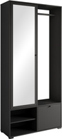 Garderoba DINO, lustro, wieszak CZARNY GRAFIT