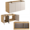 Meble łazienkowe LUXOR BEIGE 120, Umywalki nablatowe, Beż, 2 KOLORY