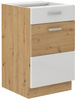 Szafka kuchenna dolna 50 D 1F 1S BB DĄB ARTISAN BIAŁY POŁYSK, Meble Kuchenne ARTISAN
