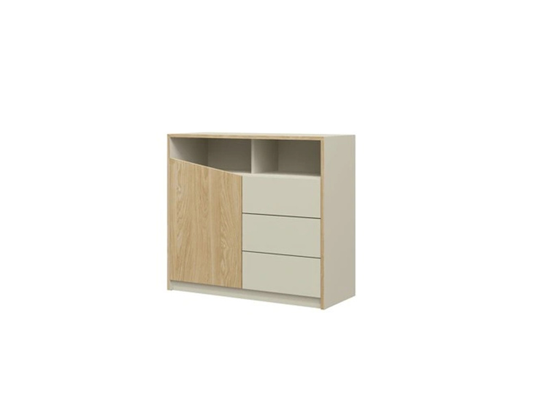 Komoda ASTON 4, Komoda 100cm, Meble do Sypialni ASTON Dąb Odwieczny/Czarny