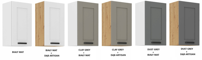 Szafka kuchenna górna LUNA 40 G-72 1F CLAY GREY / DĄB ARTISAN
