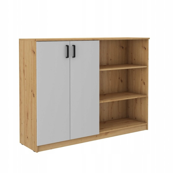 Pojemna Komoda biurowa MALTA 830 2F Dąb Artisan / Jasny Szary