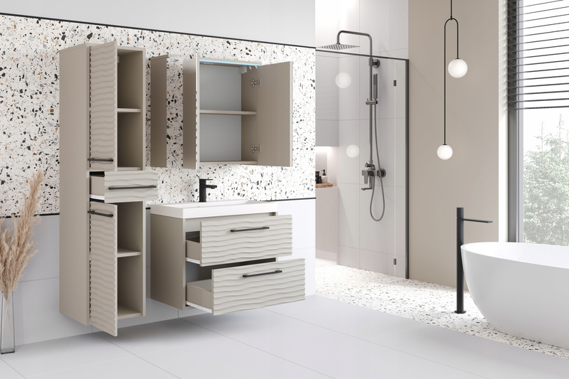 Meble łazienkowe Canada KASZMIROWY BEŻ FALA MDF