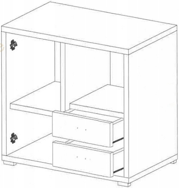 Komoda KEVIN 7 80cm z szufladami, Meble Młodzieżowe Dąb / Grafit / Biały