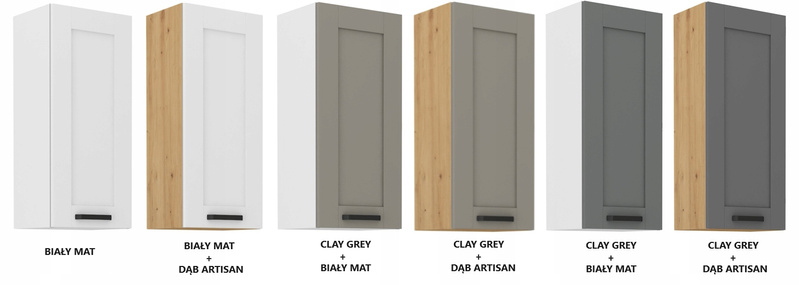 Szafka kuchenna górna LUNA 40 G-90 1F CLAY GREY / BIAŁY MAT