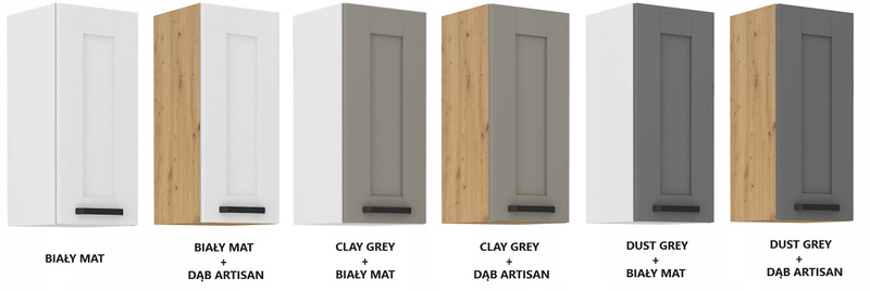 Szafka kuchenna górna LUNA 30 G-72 1F CLAY GREY / BIAŁY MAT