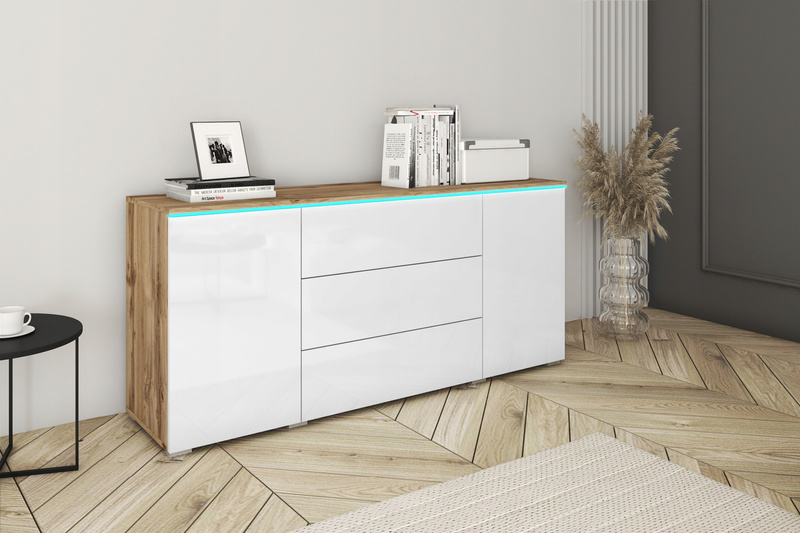 Komoda VERA 150 Biały / Biały Połysk