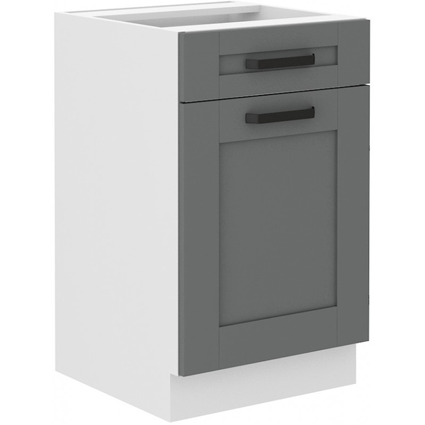 Szafka kuchenna dolna LUNA 50 D 1F 1S BB DUST GREY / BIAŁY MAT