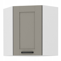 Szafka kuchenna górna narożna LUNA 60x60 GN-72 (45°) 1F CLAY GREY/BIAŁY MAT