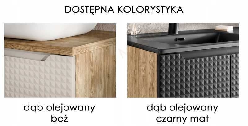Meble łazienkowe LUXOR BEIGE 90-2, Umywalka nablatowa, Beż, 2 KOLORY