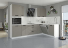 Meble kuchenne zestaw LUNA CLAY GREY / BIAŁY kuchnia szafki 150cm