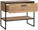 Szafka pod umywalkę 90cm, Meble łazienkowe BROOKLIN Dąb Craft Złoty/Czarny
