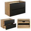Meble łazienkowe LUXOR BLACK 90-2, Umywalka nablatowa, Dąb/Czarny, 2 KOLORY