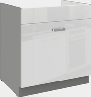 Szafka kuchenna dolna BIANCA 80 ZL 1S BB BIAŁY POŁYSK/SZARY PLATYNOWY