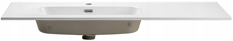 Umywalka meblowa jednokomorowa GO 120cm z blatem ceramicznym Biały Połysk