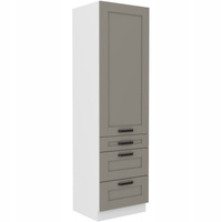 Szafka kuchenna słupek LUNA 60 DKS-210 3S 1F CLAY GREY / BIAŁY MAT