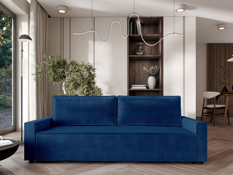 Sofa rozkładana MILA 220 cm, Kanapa z funkcją spania, Pojemnik