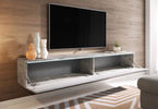 Szafka RTV Lowboard D 180cm BETON / BIAŁY POŁYSK