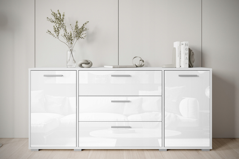 Komoda BOGOTA 150 Biały / Biały Połysk