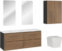 Zestaw mebli umywalka lustra misa Meble łazienkowe TALIA Dąb Casella/Czarny