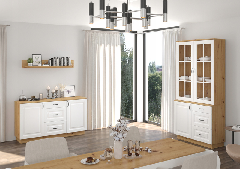 Komoda FLAWIA 100 1D3S Dąb Artisan / Biały