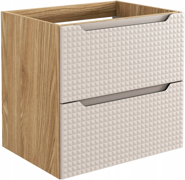 Zestaw meblowy 60cm blat umywalka, Meble łazienkowe LUXOR Dąb Olejowany/Beż
