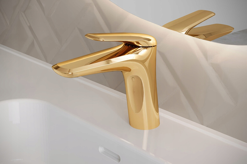 Bateria umywalkowa niska NIAGARA Złota