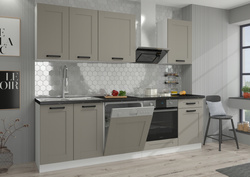 Meble kuchenne zestaw LUNA CLAY GREY / BIAŁY kuchnia szafki 250cm