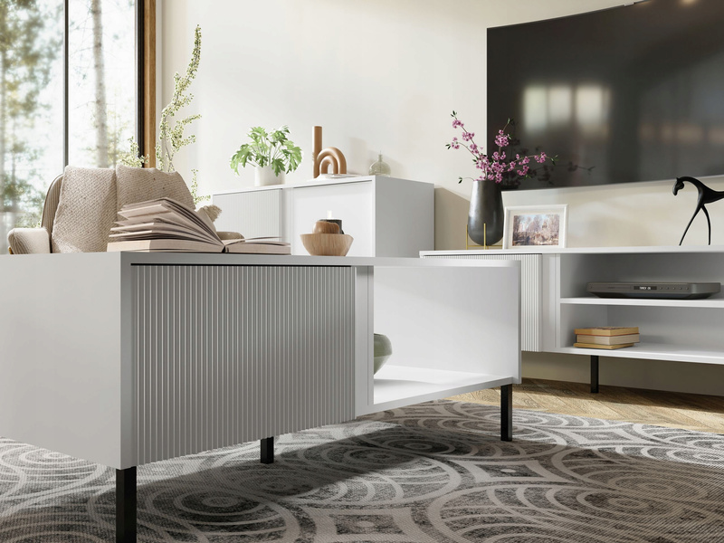 Komoda MIA 2, Komoda 145cm, Meble do Salonu MIA, MDF, Dąb Odwieczny /Czarny