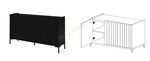 Komoda LANDO 2, Komoda 150cm, Meble do Salonu LANDO, Czarna