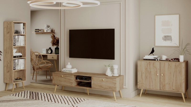 Półka wisząca BOHO 90cm DĄB CRAFT ZŁOTY