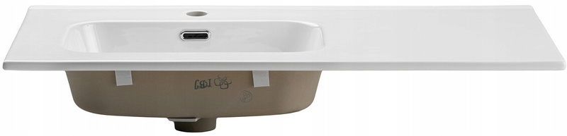 Umywalka meblowa jednokomorowa GO 90cm z blatem ceramicznym Biały Połysk
