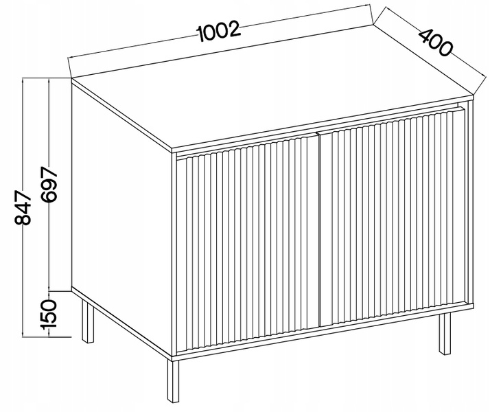 Zestaw mebli OSAKA Komoda + Szafka RTV + Witryna + Stolik BEŻ PIASKOWY