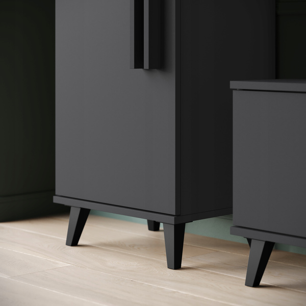 Meblościanka HELSINKI II Zestaw mebli, salon, Czarny Grafit