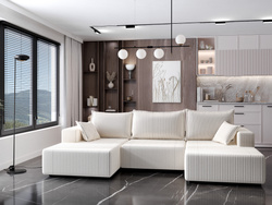 Narożnik z Funkcją Spania SOFT U 333 cm, Rozkładany, Pojemnik, Rogówka