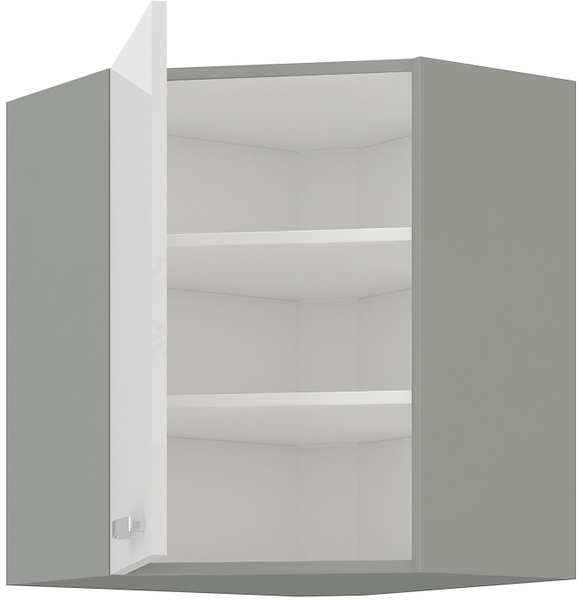 Szafka kuchenna BIANCA 60x60 GN-72 1F (45°) BIAŁY POŁYSK/SZARY PLATYNOWY