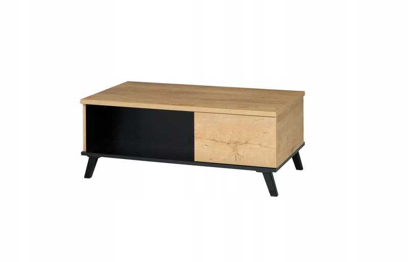 Stolik kawowy JOHN 8, Ława 121cm, Meble do Salonu JOHN Dąb Lefkas/Czarny