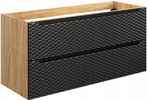 Szafka 120cm, szuflady, Meble łazienkowe OCEAN Czarny / Dąb Olejowany