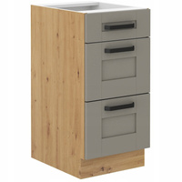 Szafka kuchenna dolna LUNA 40 D 3S BB CLAY GREY / DĄB ARTISAN