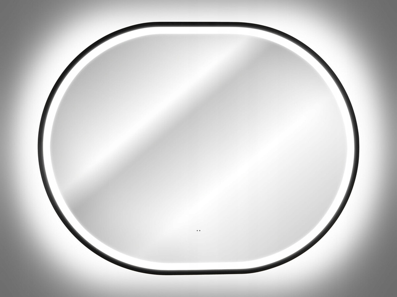 Lustro łazienkowe LED w ramie 70cm, Meble łazienkowe APOLLO Czarny