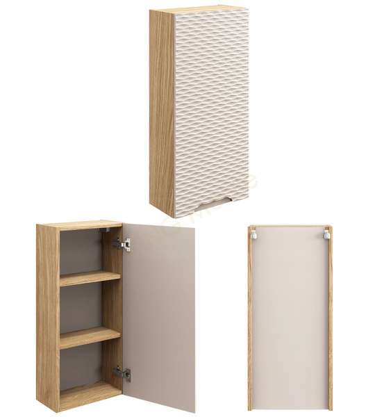 Meble łazienkowe OCEAN BEIGE 120, Umywalki nablatowe, Dąb/Beż, 2 KOLORY