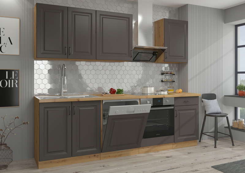 Szafa kuchenna dolna narożna STILO 90x90 DN 2F BB DUSTGREY/DĄB ARTISAN