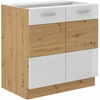 Szafka kuchenna dolna ARTISAN 80 D 2F BB BIAŁY POŁYSK / DĄB ARTISAN