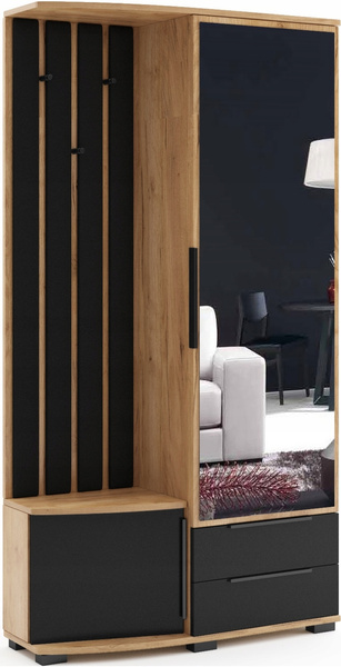 Garderoba LOFT panele 100cm Lustro PRAWA